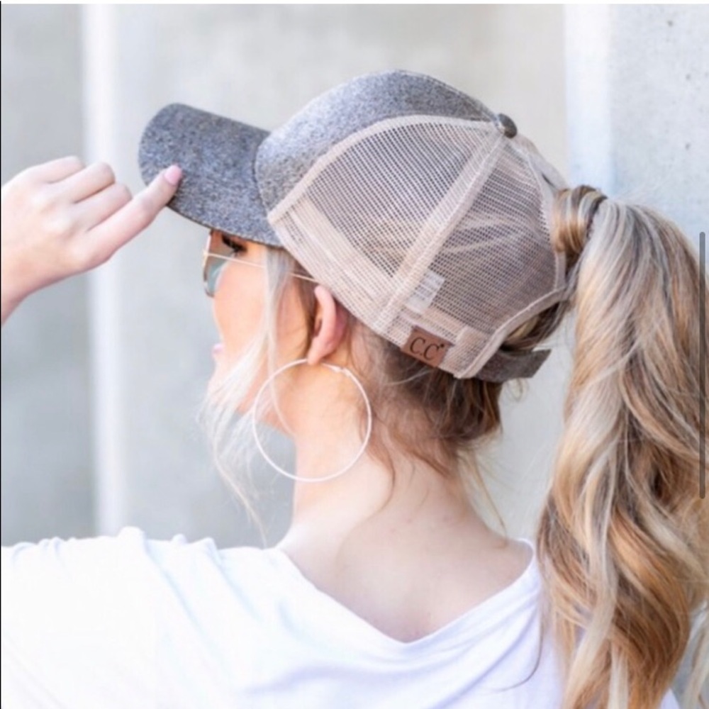 Smokey gold glitter women’s baseball cap - Picture 5 of 7